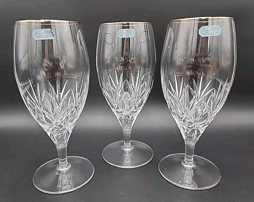 3- Mikasa Orion Crystal Footed Ice Tea Glasses, 7. 7/8″ Tall, 14 oz,