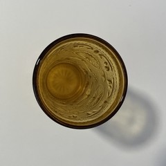 Vintage Brockway Glass Tumbler Flat Bottom American Concord Amber 5.5″H