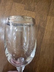 Signed Landmark Platinum by Lenox Red Wine Water Goblet 9″ Tall Made In USA