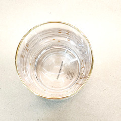 Anthropologie Bistro Tile Monogram “L” Old Fashioned Glass 24K Gold Rim