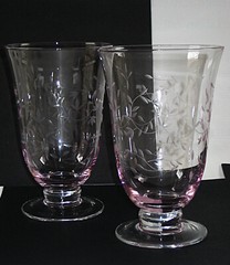 LENOX Crystal – Heather Pink Pattern – 6″ Iced Tea Tumbler – SET of TWO