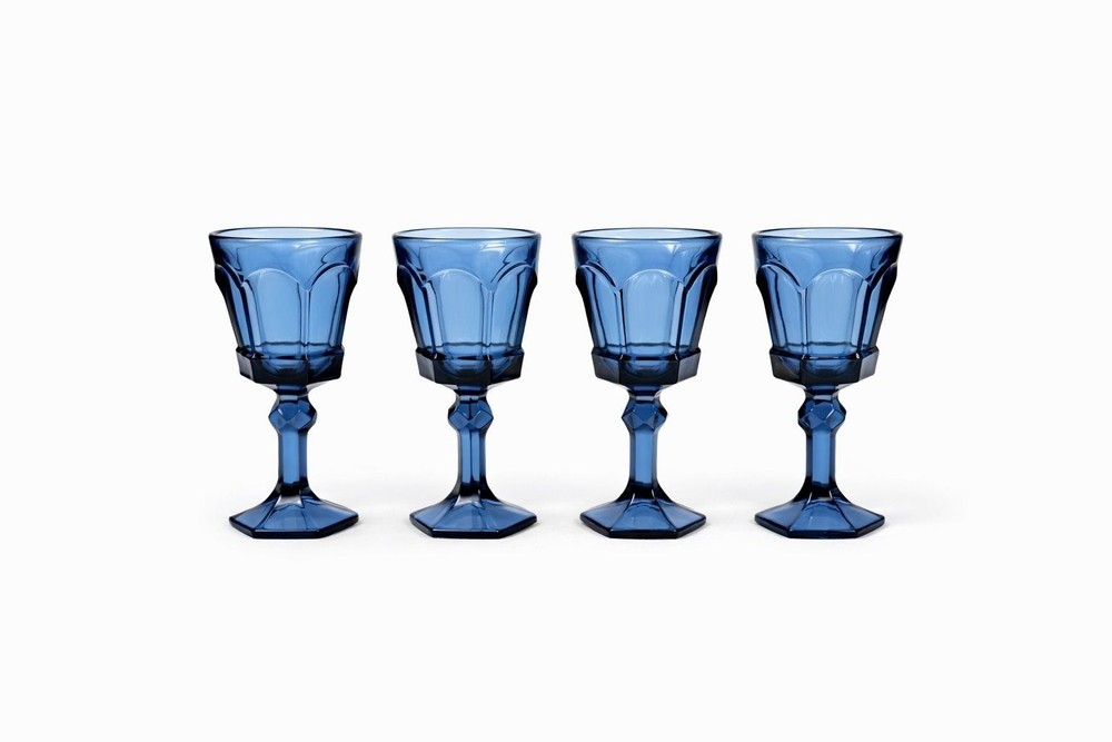 Stemware Wine Glass Goblet Set 4 Stemmed Claret Footed Vintage Fostoria Virginia