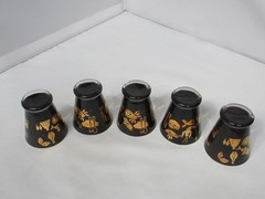 Vintage Libbey Glass Co. (?) Aperitif FEAST MCM Mid-Century Modern Glasses