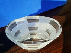 Set 2 Murano Tondo Doni thick clear Crystal etched art Glass Vases Retail $1500