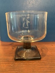 Grey Square Base Brandy Cocktail Glasses. MCM. 196os. Set Of 6 “B” Monogram