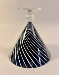 Vintage Black & White Cocktail Glasses 5×5″ 7oz, Set Of 4, Mod Style
