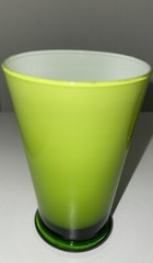 NEW Gorgeous Designs Brand Art Glass 5 Inch Cased Lime Green Glass Tumbler