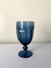 Set of 4 Blue Libbey Duratuff Gibralter Footed Beverage Glasses-3 Sets Available
