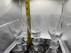 Morgantown Golf Ball Stemware Set 6 Vintage Clear Cocktail Goblets MCM