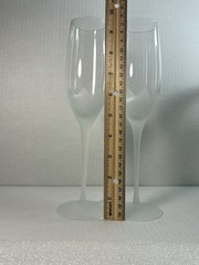 Crystal Clear Long Stem Frosted Flower Champagne Flute Drinking Glass Barware