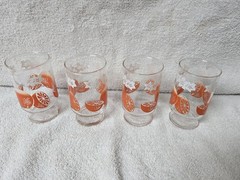 Vintage Libbey Orange Juice 4″ Citrus Grapefruit Glasses Set Of 4