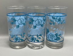 Corelle Corning BLUE VELVET 16 oz. Glassware Tumblers SOLD IN SET OF THREE