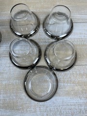 MCM Dorothy Thorpe Silver Fade Seafood Cocktail Nesting Glasses Set Of 5