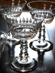 Vtg Set 10 BRYCE WAKEFIELD Champagne/Sherbet Glasses CUT CRYSTAL BALL STEM 4.75″