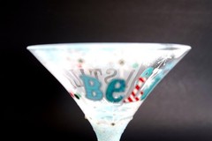 LOLITA I STILL BELIEVE Martini Glass 7″ Tall by 4.75″ Wide Hand Painted Recipe