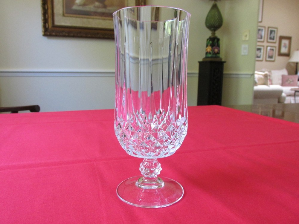 Cristal D’Arques France LONGCHAMP Cut Lead Crystal 12oz Iced Tea Glass 7 1/8″