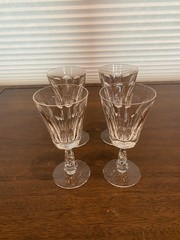 STUNNING VTG SET(4) WATERFORD Crystal GLENCREE Claret Wine Glasses SIGNED 6″H