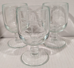 La Rochere Dragonfly Set of 3 Wine Glasses Goblets Footed France 4 7/8″