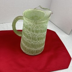 Vintage MCM Green Spaghetti String Pitcher.