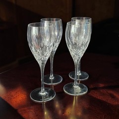 Set Of 4 Miller Rogaska Tulipe Crystal Wine Glasses High End Crystal 8.25″T EC