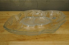 NOS GORHAM Crystal Frosted Acorn Nut Harvest Bounty Chip & Dip Serving Platter