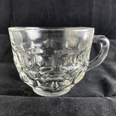 Federal Glass Yorktown Cup Snack Clear Thumbprint Punch Bowl Mug 60s Replacement