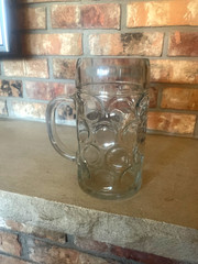 1 liter Hacker-Pschorr Austrian Himmel Der Bayern dimpled glass beer mug Munchen