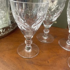 vintage webb corbett Crystal Glass Sherry Goblet Stems Set 4