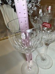 Set of (4) Svend Jensen Empress Clear 8 5/8” Claret Wine Goblets Glasses