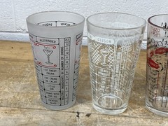 Lot of 4 Vintage Federal Glass Pint Cocktail Recipe Glass Tumblers VGC mcm