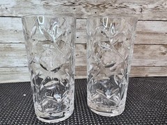 Pair Italy RCR Laurus Crystal Highball Glasses Clear MINT! 5.75”