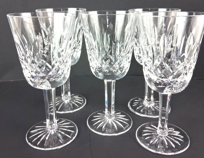🔥5🔥 Waterford Crystal Lismore Wine glass Claret 💥 VTG Gothic mark 💥 set lot