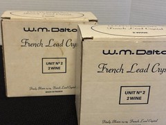 Vintage Set Of 4 W.M. Dalton French Lead Crystal Wine Glasses In Boxes
