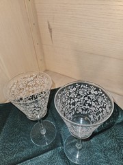 Seneca Glass Company – 2 Pieces – Rose Lace Water Goblet 7 1/4″ Tall
