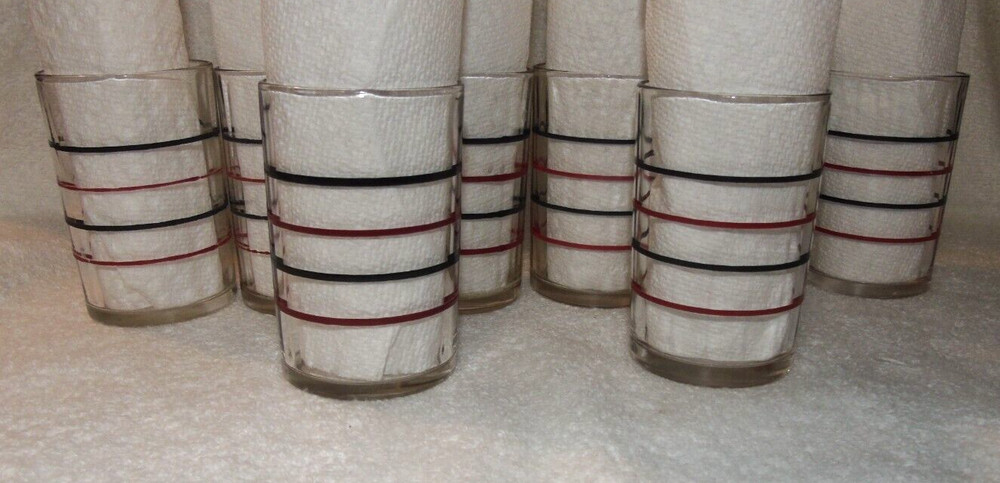 Swanky Swig Band Pattern #2 1933 Black Red Set of 8 Lot RR