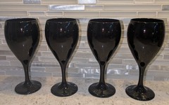 4 Cobalt Iced Tea or Wine Glasses Cobalt Blue Goblets Stemware