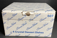 Set of 4 Princess House Dessert Dish 8 oz 4 1/2″ Heritage Etched Crystal 507