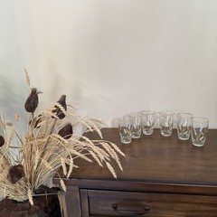 Libbey white and gold wheat glasses set 6 Vintage