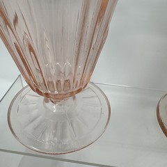 Anchor Hocking Mayfair Pink Open Rose Set of 4 ICED TEA GLASSES 6.75 in. 15 oz.