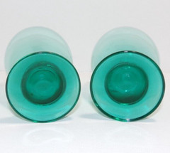 Vintage Libbey Juniper Teal Footed Glasses set of 2
