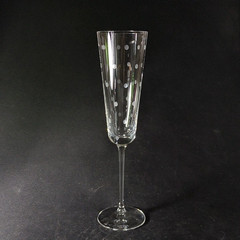 KATE SPADE LARABEE DOT CHAMPAGNE FLUTE, Cut Lead Crystal, 10 1/4″, 7 oz, USA