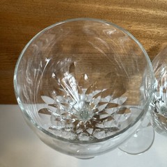 Set of 2 Svend Jensen Empress Clear 8 5/8” Claret Wine Goblets Glasses