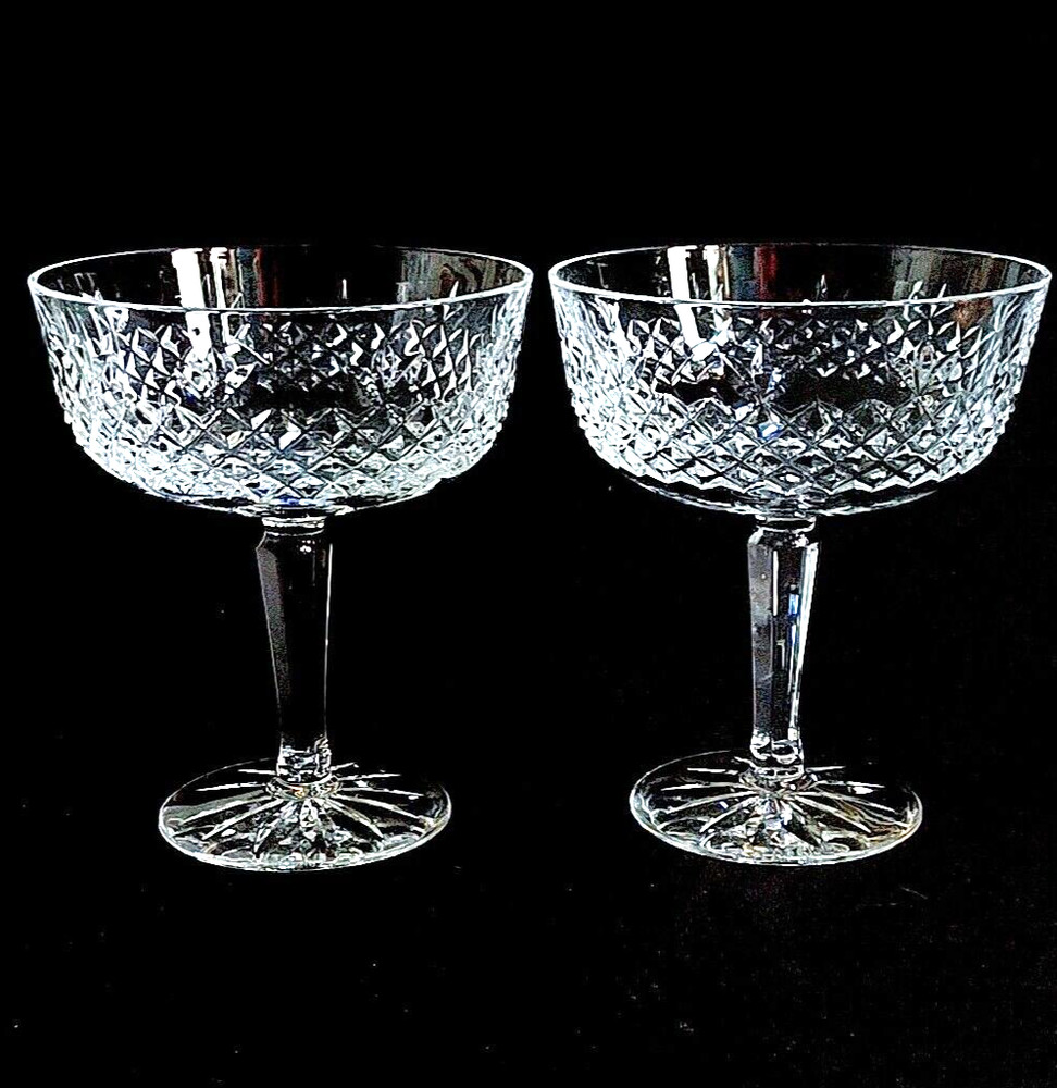 LENOX BEACON HILL CHAMPAGNE GLASSES, Cut Lead Crystal, 5″, 8oz, Made in USA, 2PC