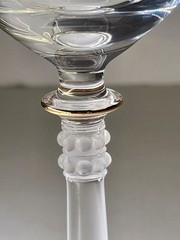 Pair Of Hoya Entasis Gold Water Goblets Glasses Wine Rare Discontinued Clear