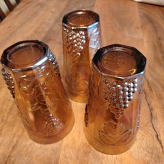 Set of 3 Vintage Indiana Glass Harvest Grape Marigold Carnival Glasses