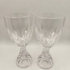 Set of 4 ~ Mikasa «PARK LANE» Crystal ~ Water Goblets ~ 6 3/4″ Tall