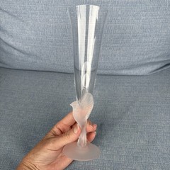 Sasaki Crystal Champagne Flute Wings Frosted Dove Birds