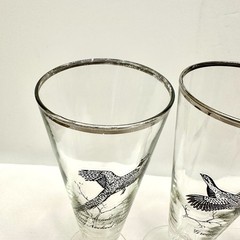 Set of 14 VTG Federal Glass Platinum Trimmed Sportman Bar Glasses Various Types