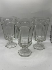 Set Of 3 – 7” Vintage Fostoria Virginia Clear Stemmed Iced Tea/Water Glasses
