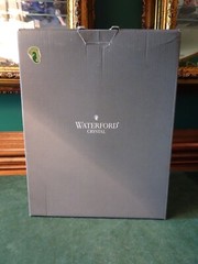 WATERFORD CRYSTAL LISMORE CHAMPAGNE FLUTE GLASSES, PAIR, IRELAND, SIGNED, 8-7/8″